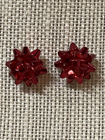 Bow Earring - Red