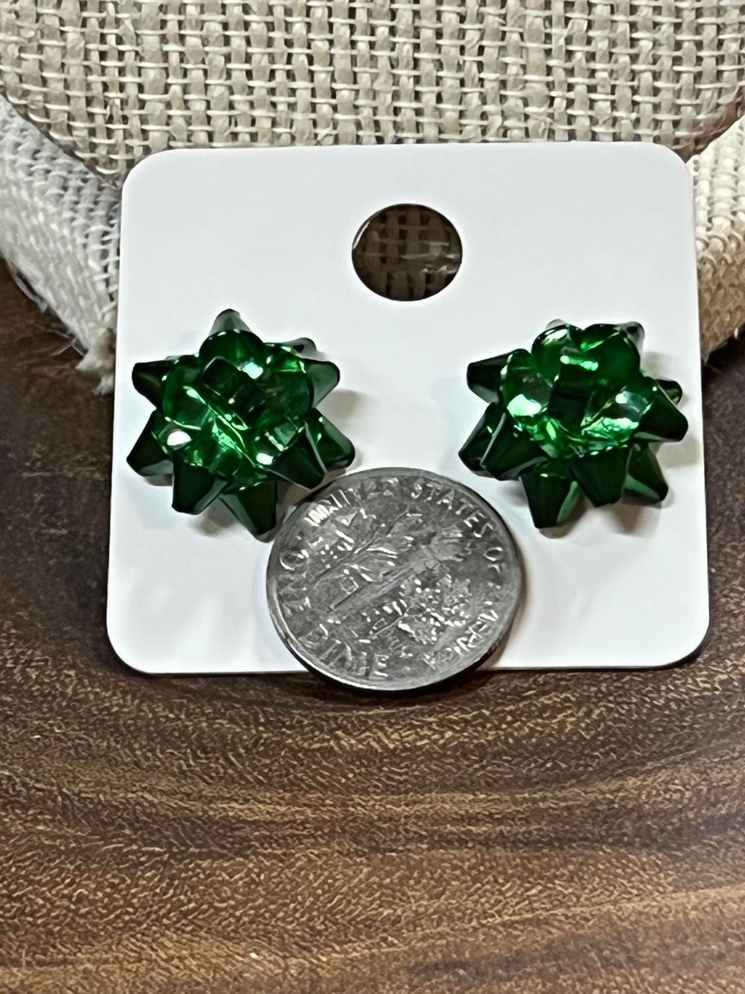 Bow Earring - Green