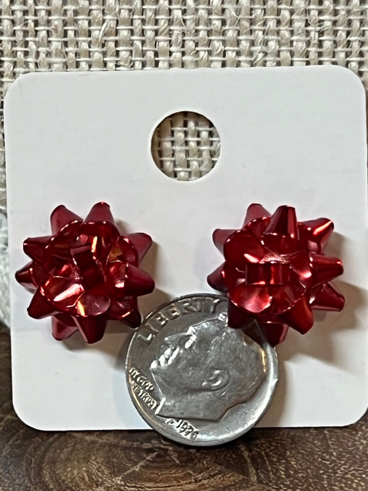 Bow Earring - Red