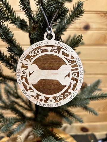 Christmas Ornament - Bone - made in the US