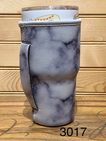 Neoprene 30 oz (Large) Drink Sleeve with Handle - Smoke Marble