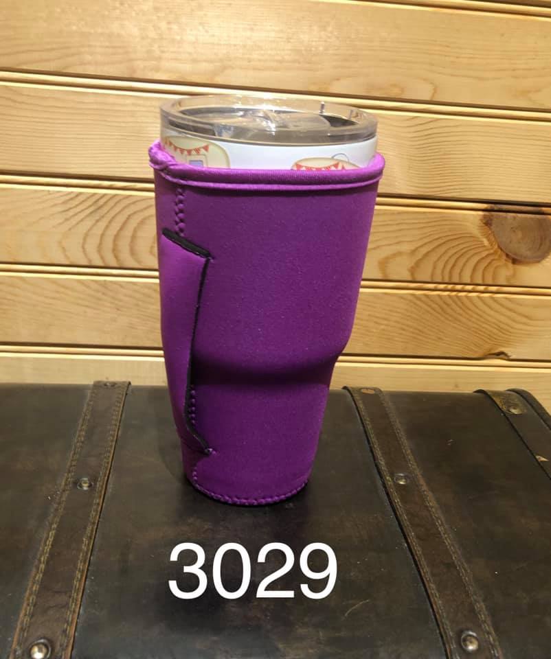 Neoprene 30 oz (Large) Drink Sleeve with Handle - Purple