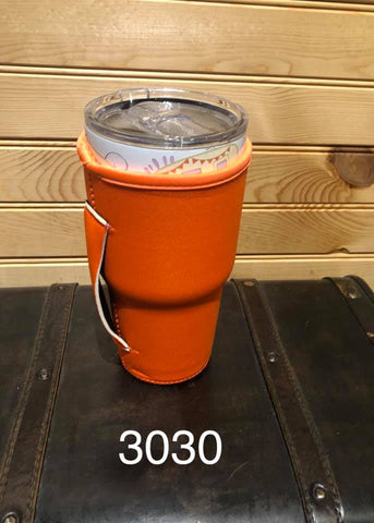 Neoprene 30 oz (Large) Drink Sleeve with Handle - Orange