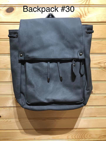 Vegan Leather Backpack - Black