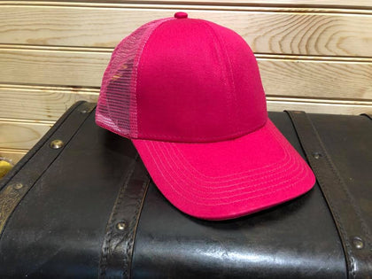 Cotton PonyTail Hat - Hot Pink