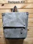 Vegan Leather Backpack - Grey