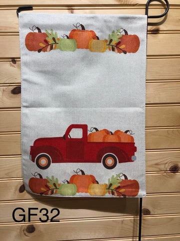 Garden Flag - GF32 - Red Truck with Pumpkins
