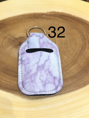 Neoprene Hand Sanitizer Keyring - #32 - Purple Marble