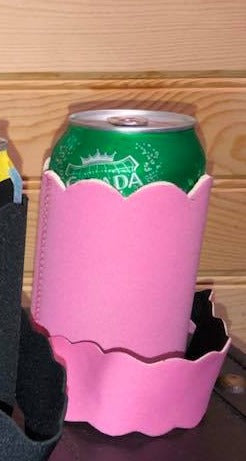 Scallop Can Cooler/Sleeve with matching Sunglass Strap - Pink