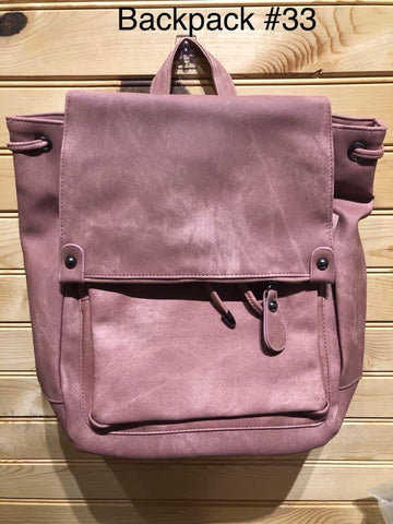 Vegan Leather Backpack - Pink