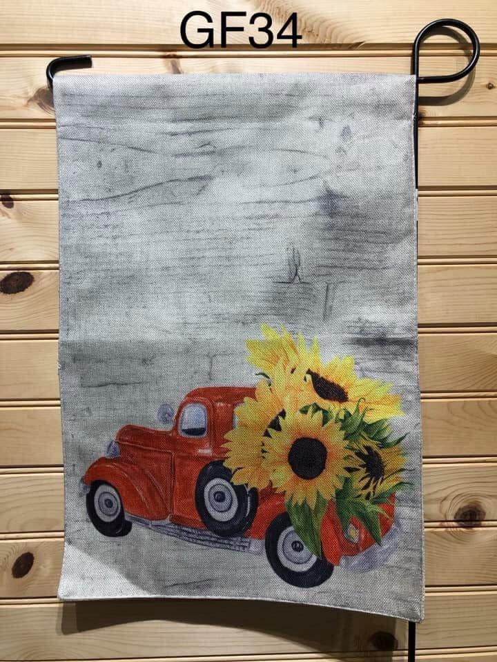 Garden Flag - GF34 - Orange Truck full of Sunflowers