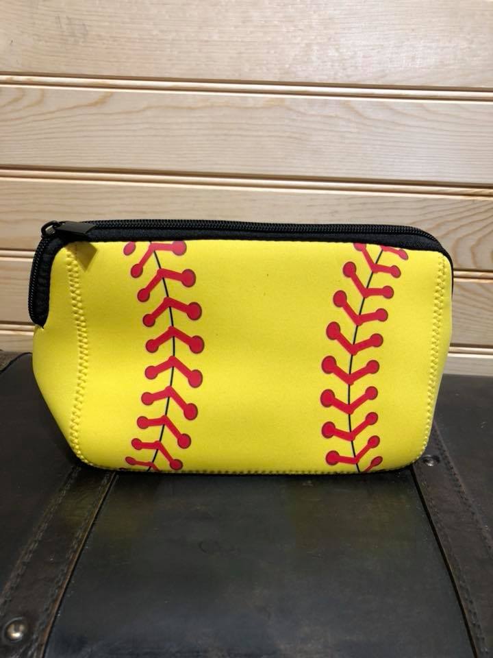Neoprene Makeup Bag - Softball