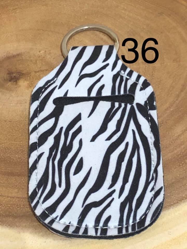 Neoprene Hand Sanitizer Keyring - #36 - Zebra