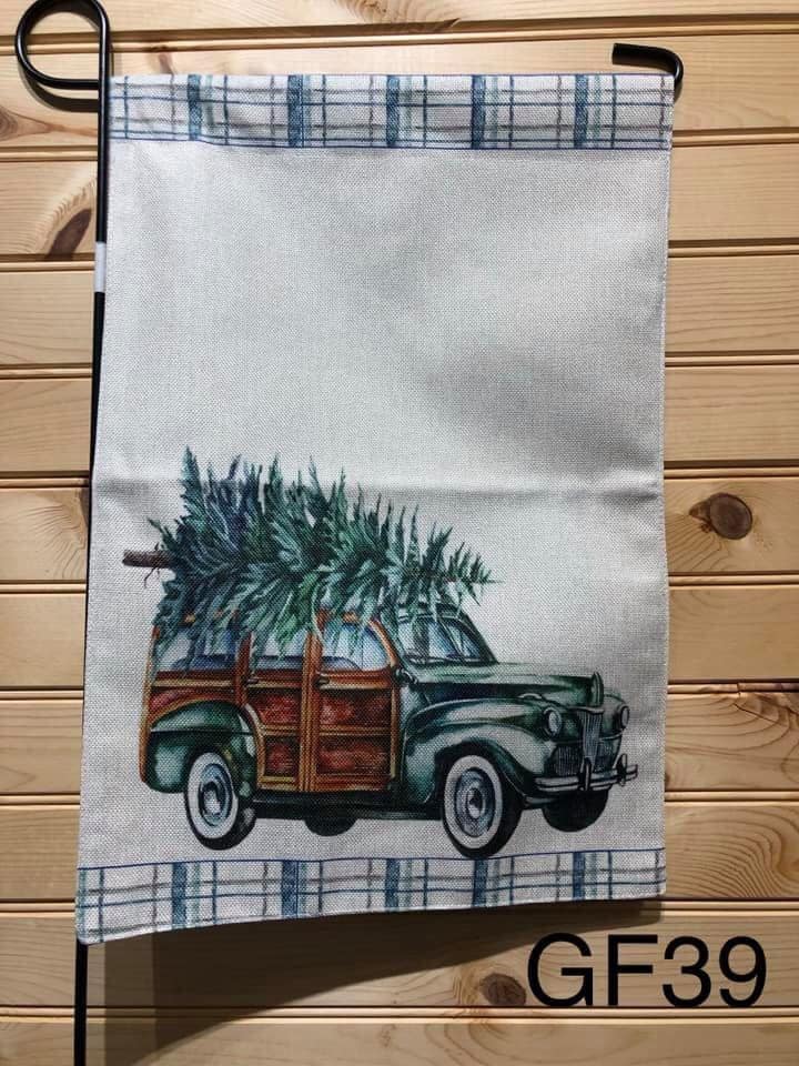 Garden Flag - GF39 - Woodie with Christmas Tree