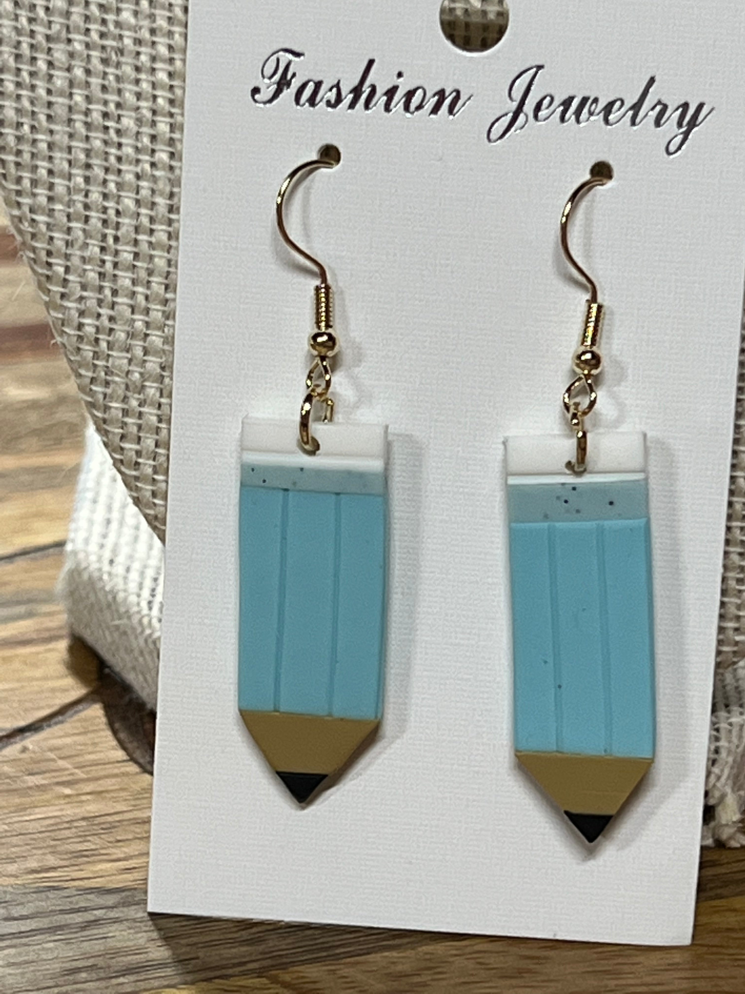 Pencil Earring - Blue