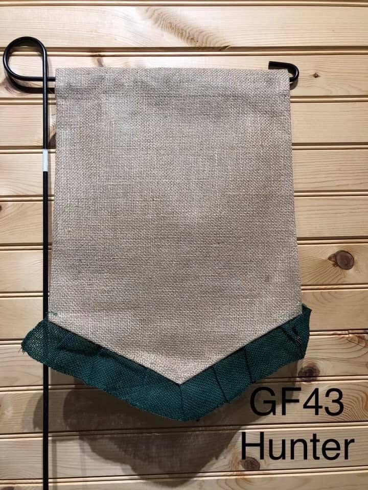 Garden Flag - GF43 - Real Burlap with Pleated V Bottom in Hunter