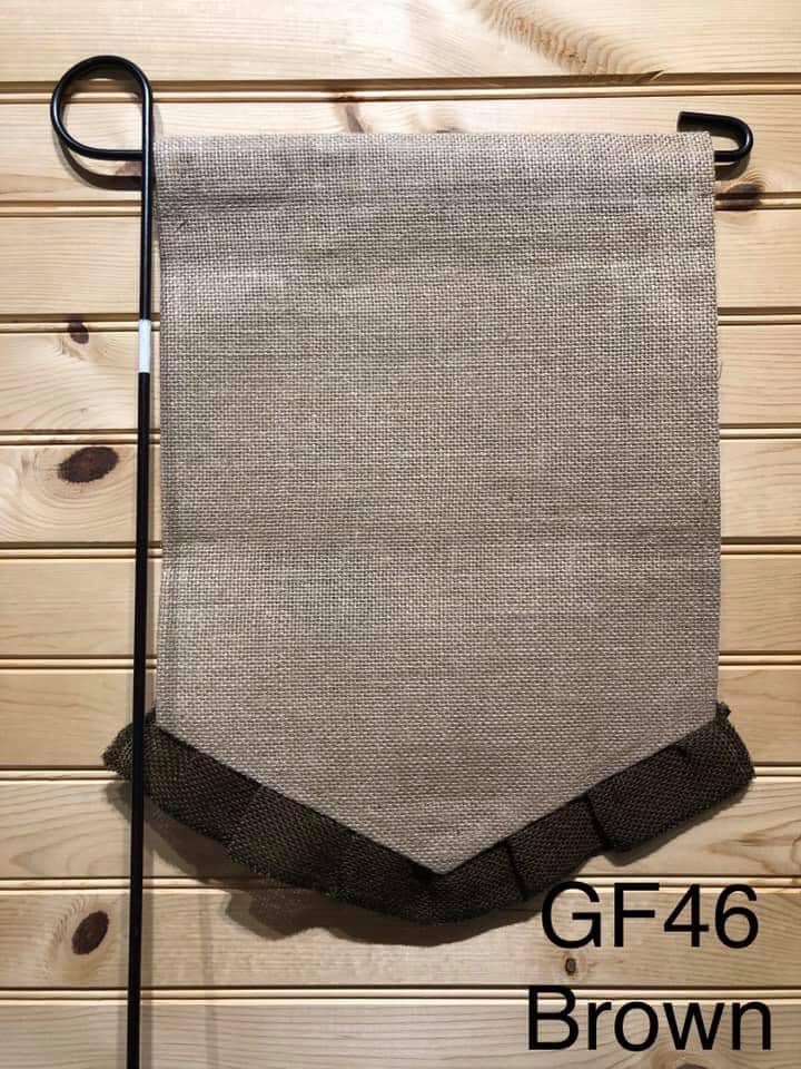 Garden Flag - GF46 - Real Burlap with Pleated V Bottom in Brown