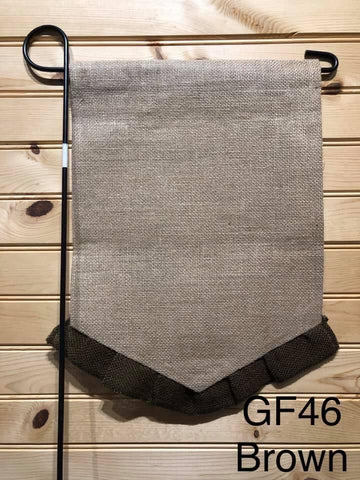 Garden Flag - GF46 - Real Burlap with Pleated V Bottom in Brown