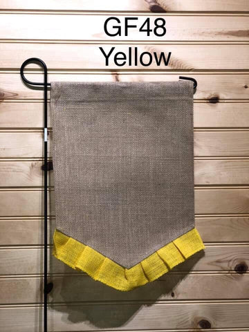 Garden Flag - GF48 - Real Burlap with Pleated V Bottom in Yellow