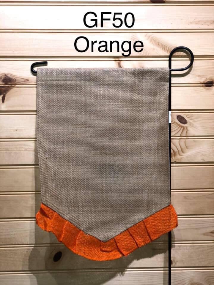 Garden Flag - GF50 - Real Burlap with Pleated V Bottom in Orange