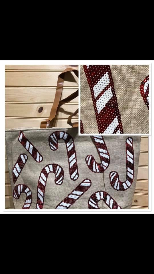 Christmas Tote. Candy Cane