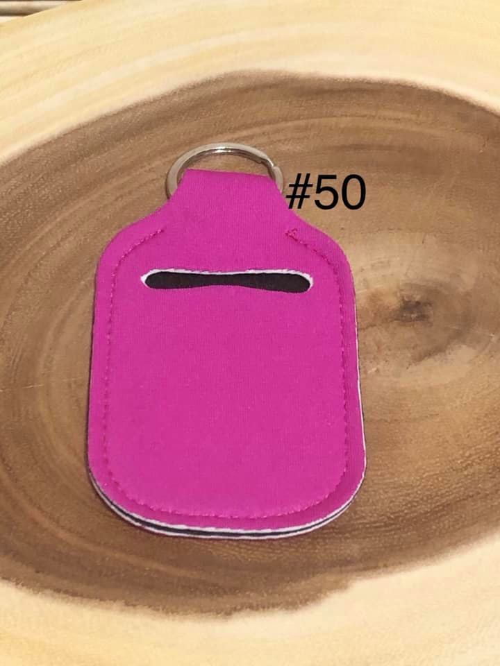 Neoprene Hand Sanitizer Keyring - #50 - Pink