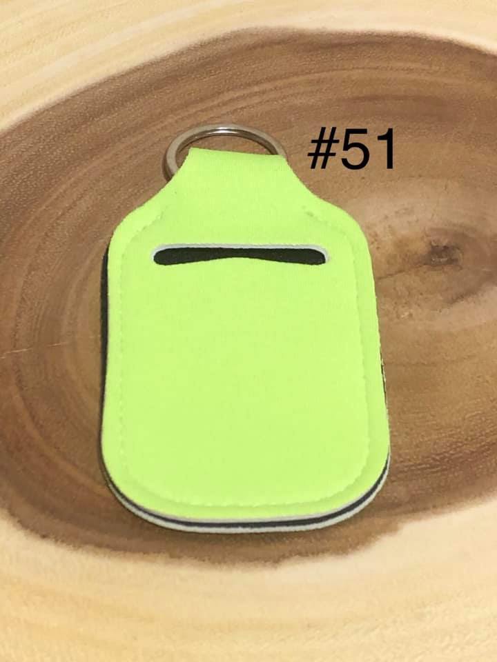 Neoprene Hand Sanitizer Keyring - #51 - Lime Green