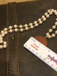 Pearl Necklace with Brown Wood Disc