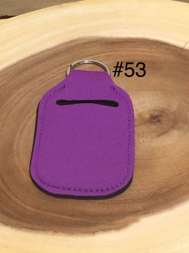 Neoprene Hand Sanitizer Keyring - #53 - Purple