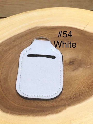 Neoprene Hand Sanitizer Keyring - #54 - White
