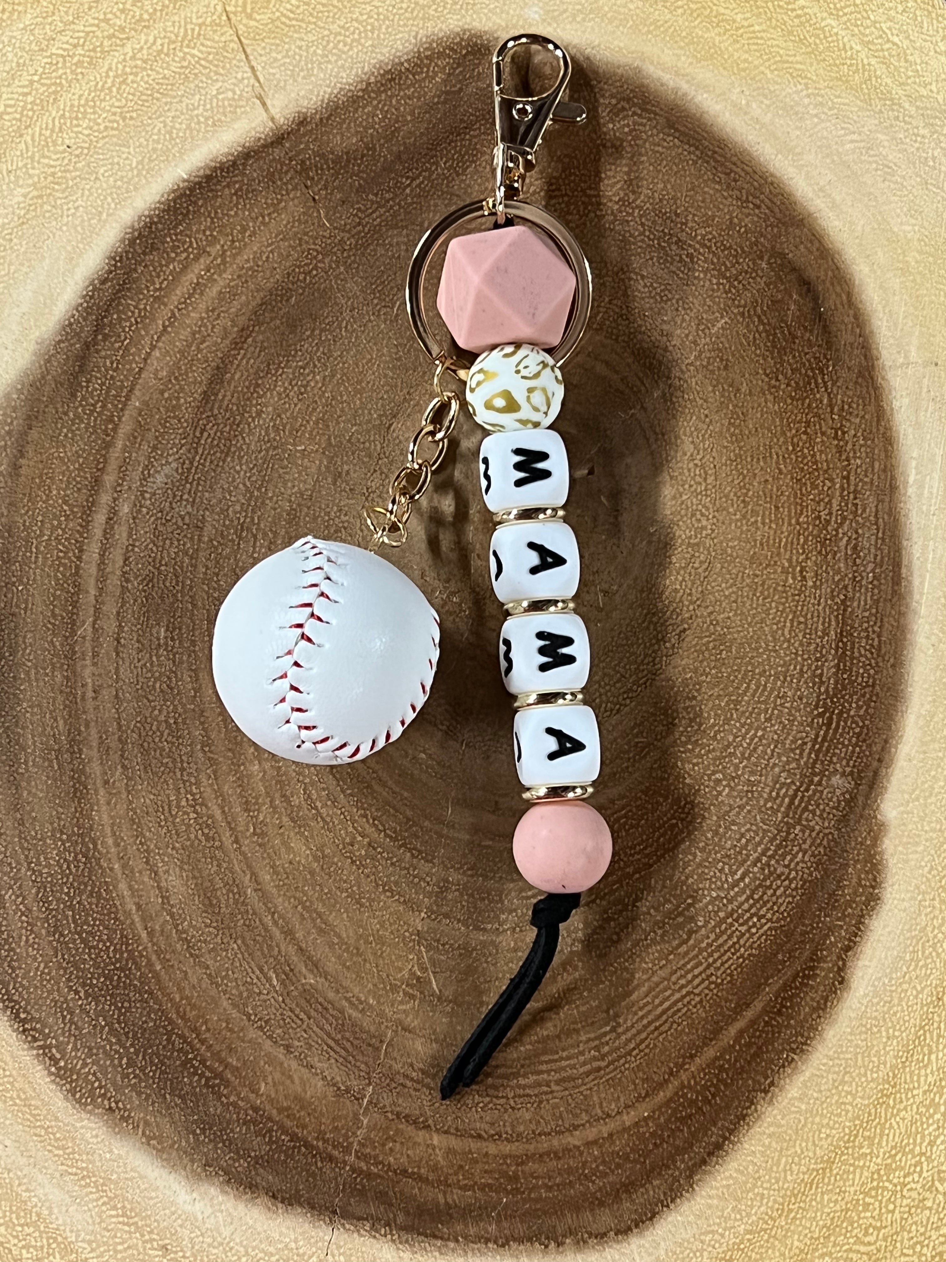Baseball Mama keyring with Baseball Ball.