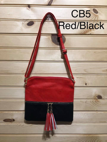 Cross Body Purse - Black and Red