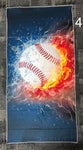 Rectangle Beach Towel - Baseball (Fire and Water)