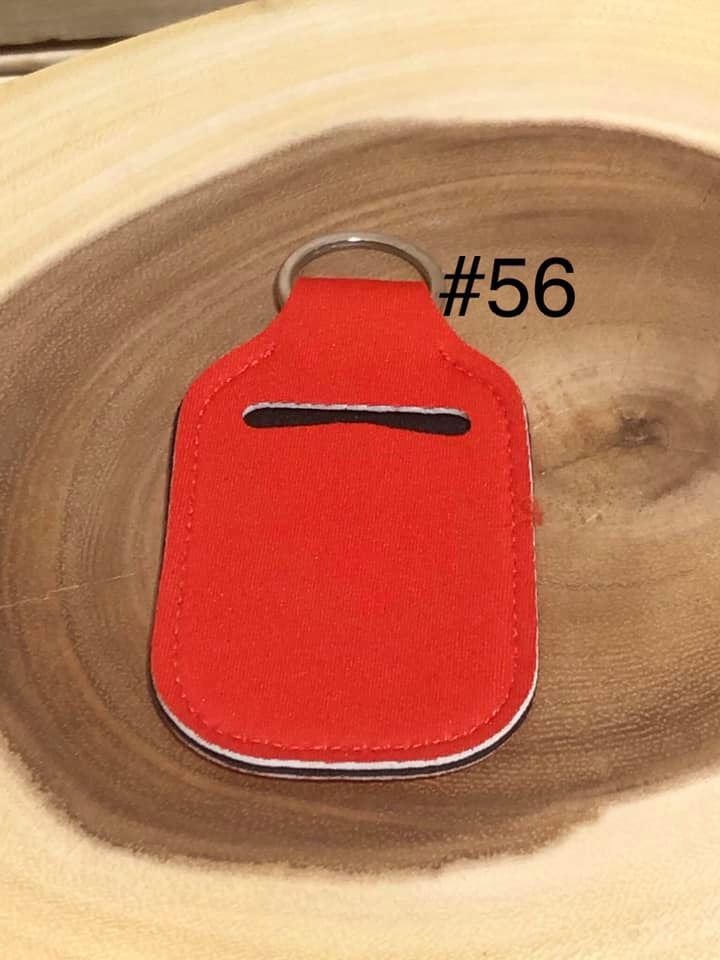 Neoprene Hand Sanitizer Keyring - #56 - Red