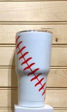 Sports 30 oz Stainless Tumbler - Baseball