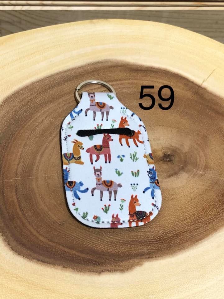 Neoprene Hand Sanitizer Keyring - #59 - Lama