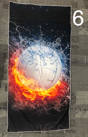 Rectangle Beach Towel - Volleyball (Fire and Water)