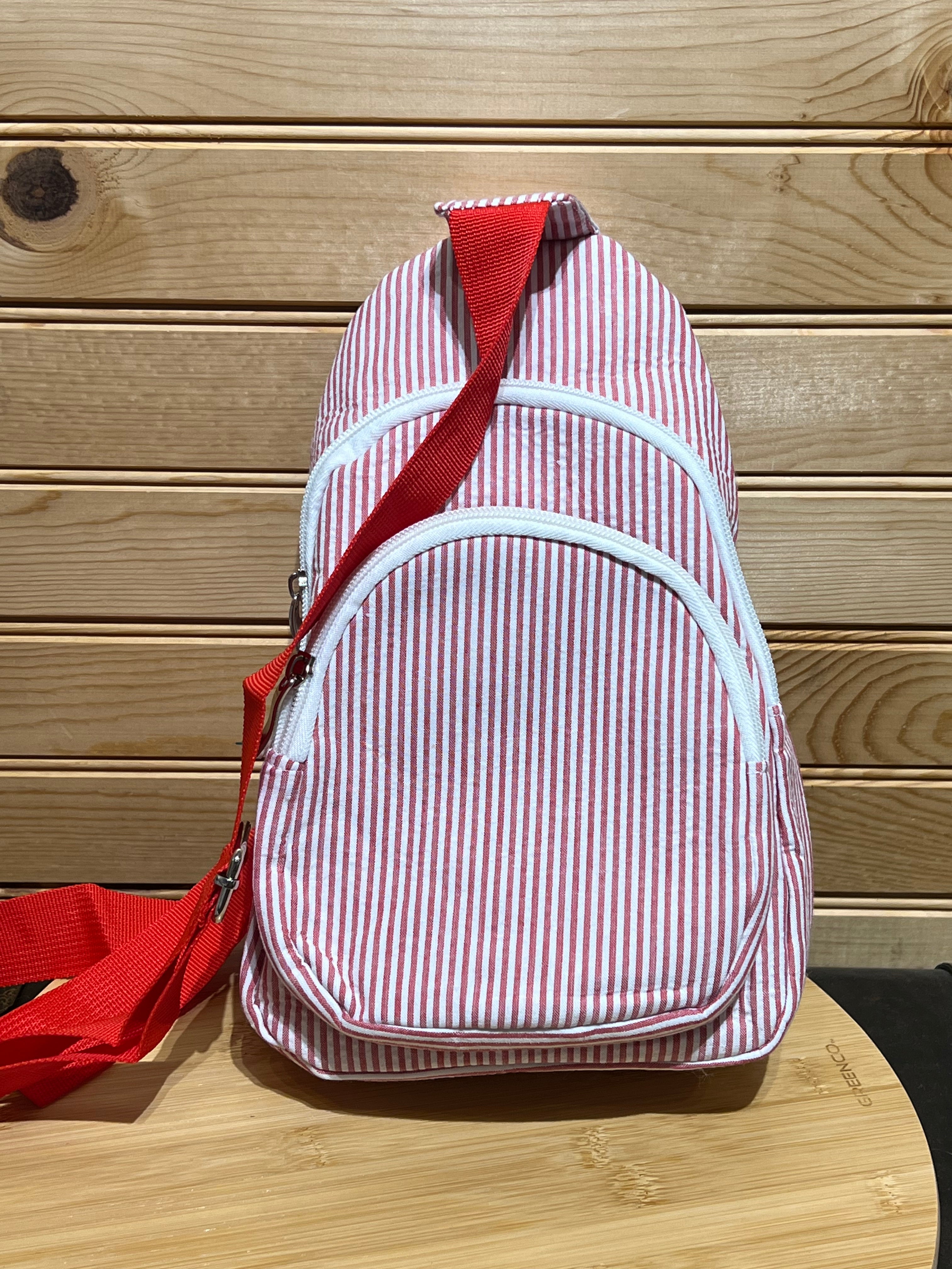 Seersucker Sling Bag - Red