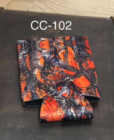 Can Cooler/Sleeve - CC102 - Orange Camo