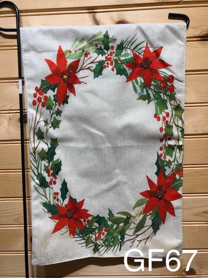 Garden Flag - GF67 - Poinsettia Wreath