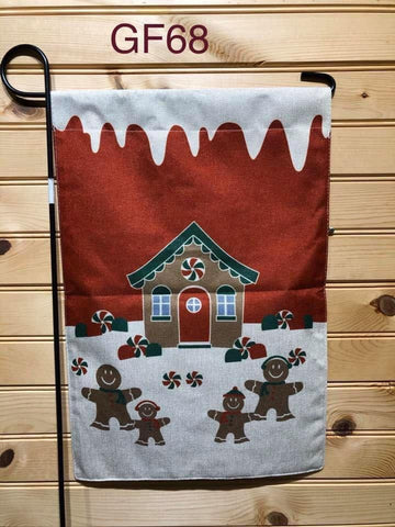 Garden Flag - GF68 - Gingerbread Home with Gingerbread Family