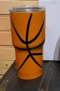 Sports 30 oz Stainless Tumbler - Basketball