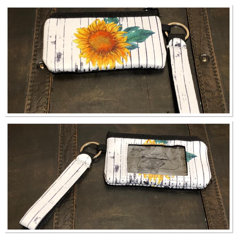 Wristlets (Neoprene) - Sunflower on White Picket Fence