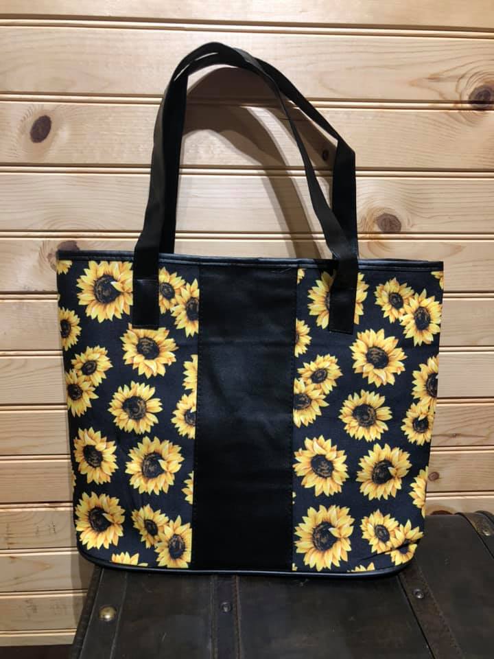 Sunflower Tote with Monogram Stripe