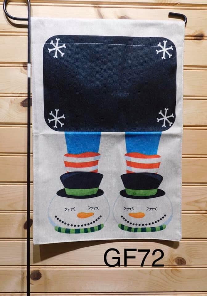 Garden Flag - GF72 - Blackboard with Snowman Slippers