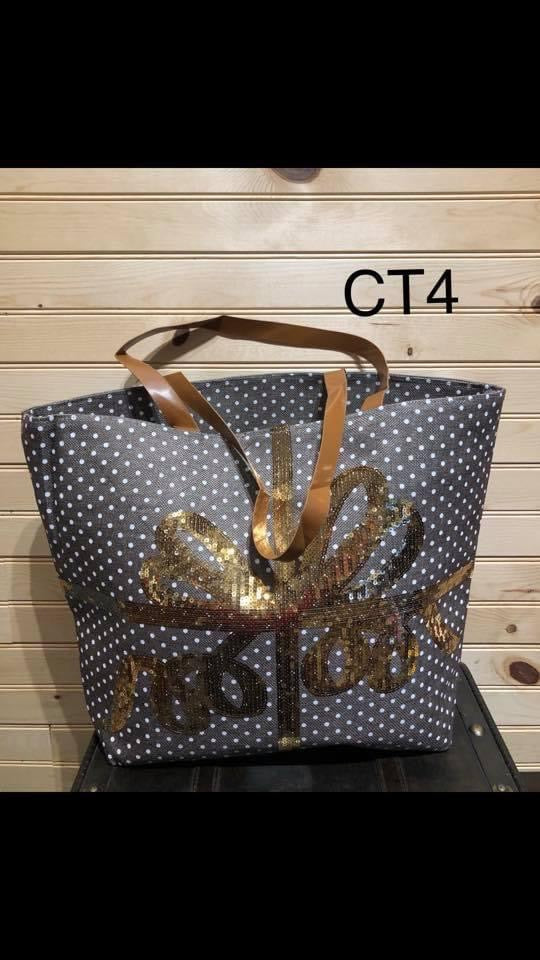 Christmas Tote. Brown Presents