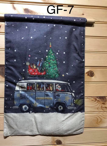 Garden Flag - GF7 - VW Bus with Sleigh and Christmas Tree