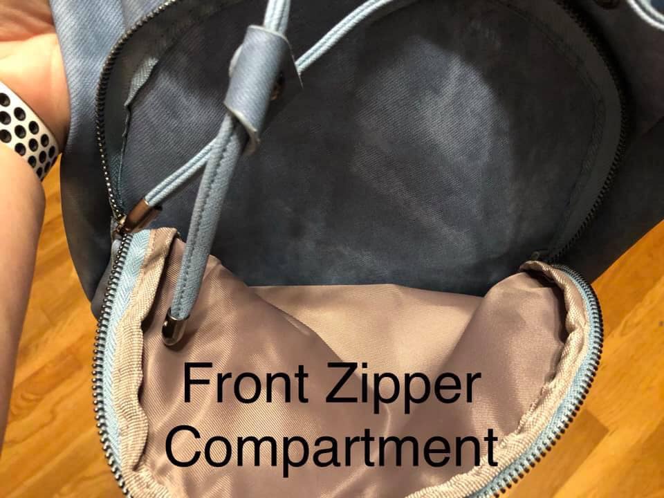 Vegan Leather Backpack - Blue
