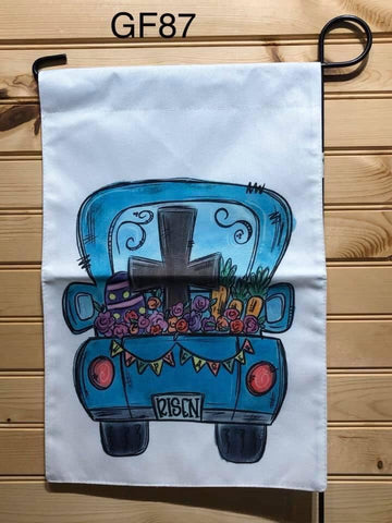 Garden Flag - GF87 - Risen Truck with Cross in the back