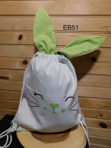 Easter Drawstring Backpack - Bunny - Green Ears
